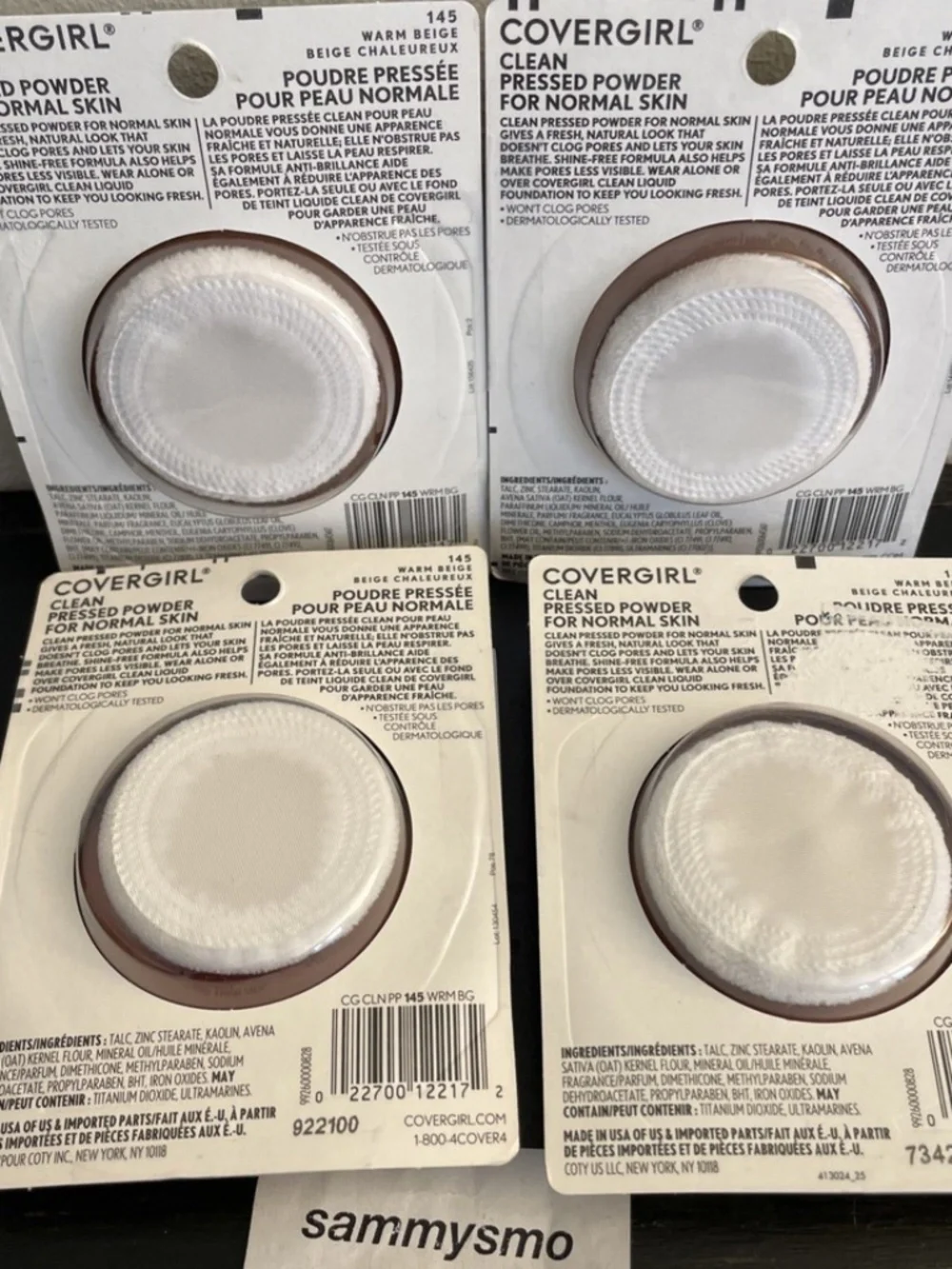 Covergirl Clean Pressed Powder 145 Warm Beige, Original Talc, x4 READ DESCRIPT